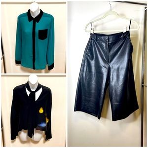 Closet style combo with Babaton faux leather shorts
